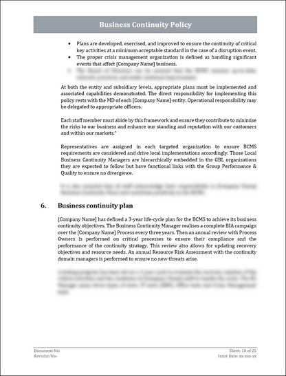 ISO 22301 Documentation Toolkit