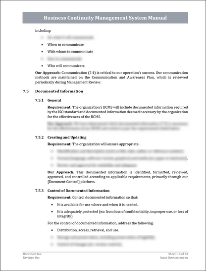 ISO 22301 Documentation Toolkit