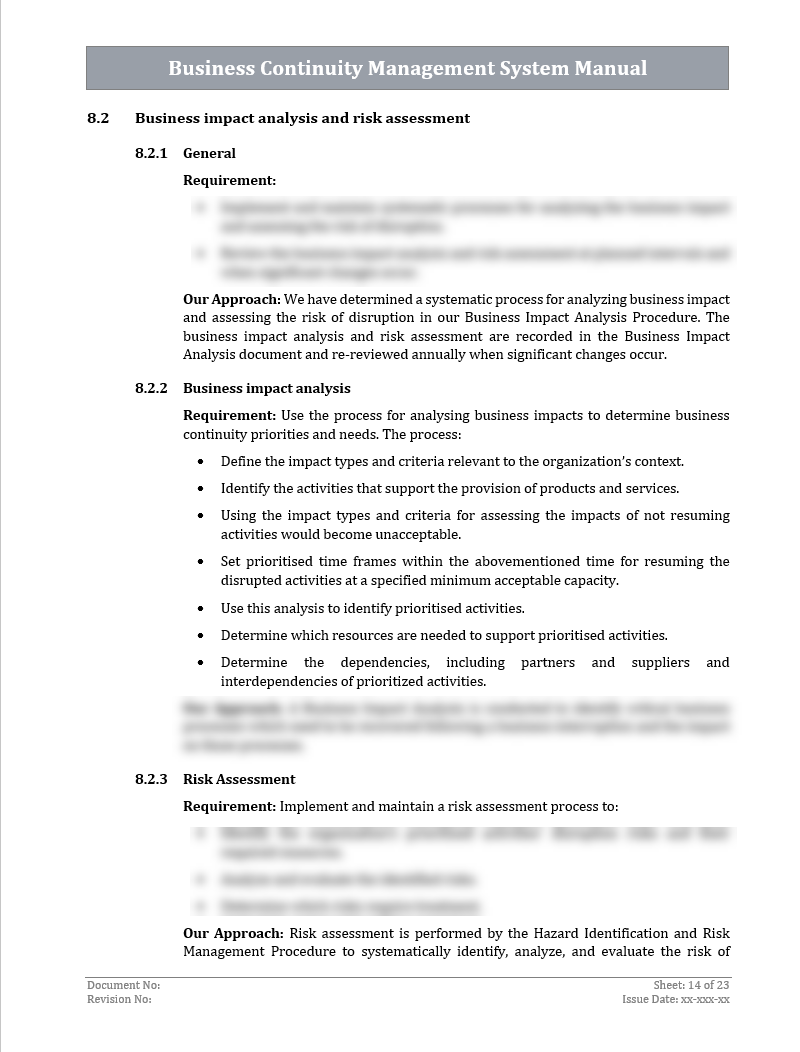 ISO 22301 Documentation Toolkit