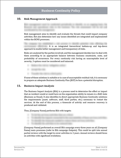 ISO 22301 Documentation Toolkit