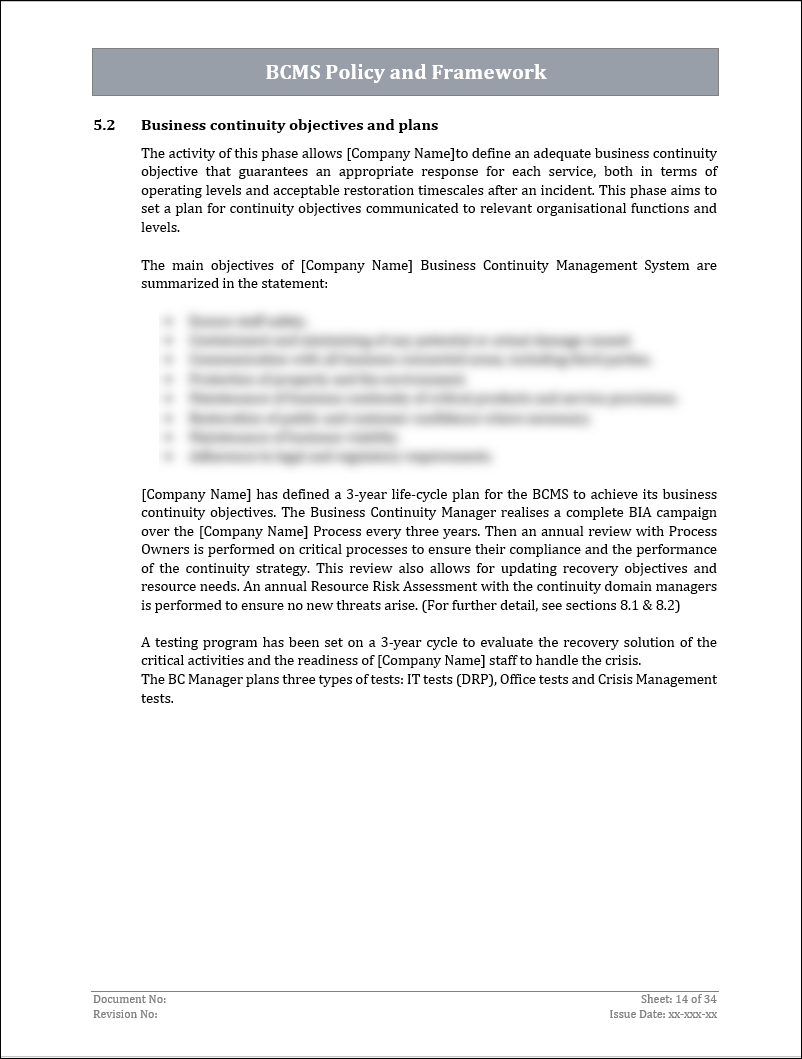 ISO 22301 Documentation Toolkit