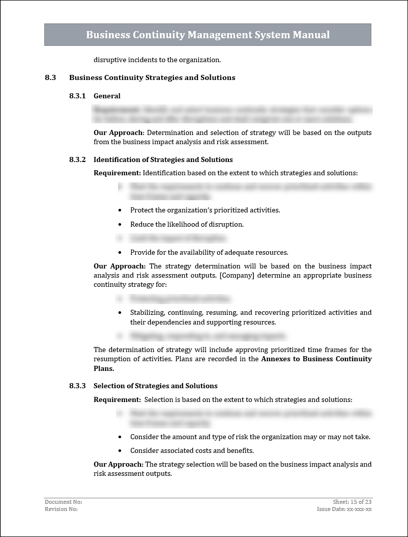 ISO 22301 Documentation Toolkit