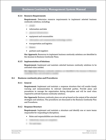 ISO 22301 Documentation Toolkit