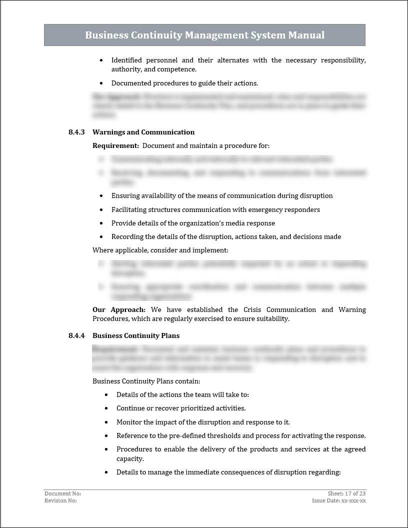 ISO 22301 Documentation Toolkit