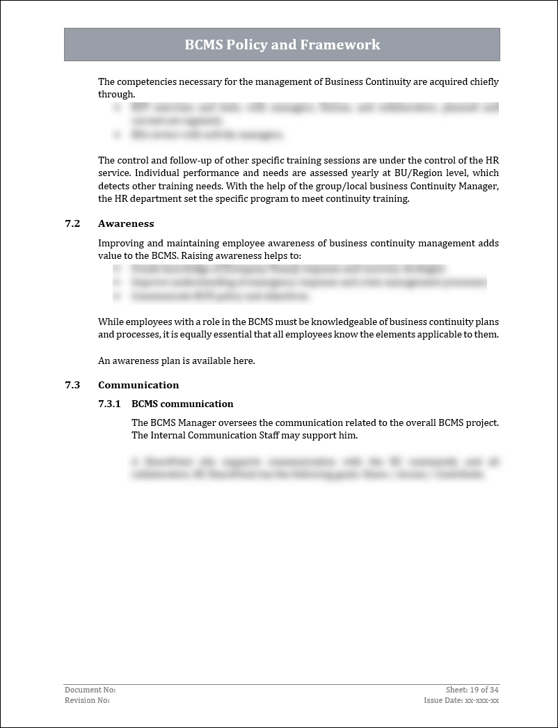 ISO 22301 Documentation Toolkit