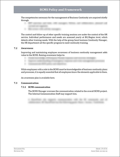 ISO 22301 Documentation Toolkit