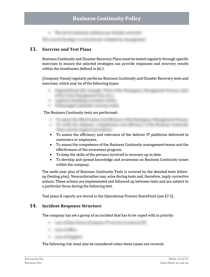 ISO 22301 Documentation Toolkit