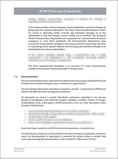 ISO 22301 Documentation Toolkit