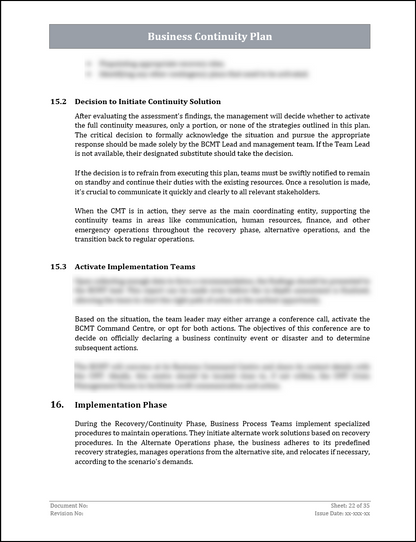 ISO 22301 Documentation Toolkit