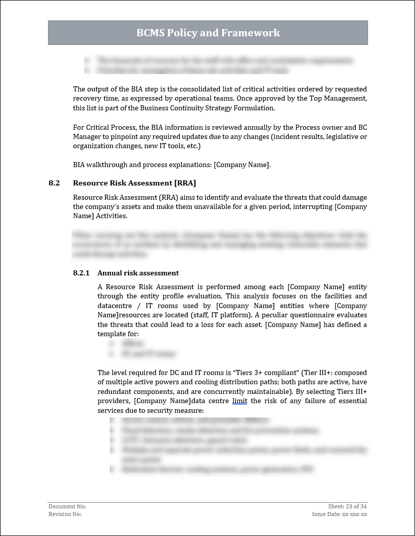 ISO 22301 Documentation Toolkit