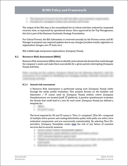 ISO 22301 Documentation Toolkit