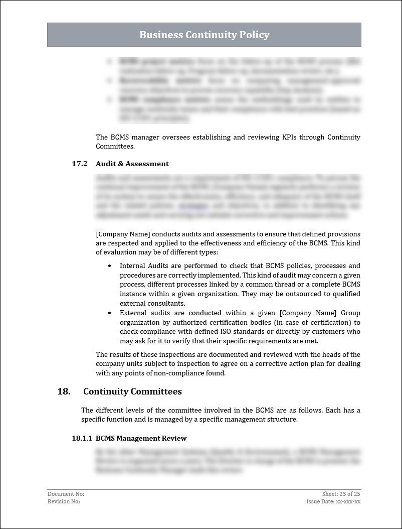 ISO 22301 Documentation Toolkit