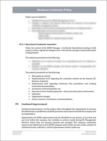 ISO 22301 Documentation Toolkit