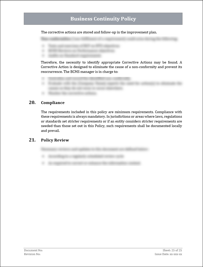 ISO 22301 Documentation Toolkit