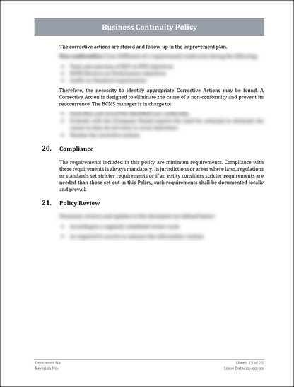 ISO 22301 Documentation Toolkit
