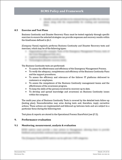 ISO 22301 Documentation Toolkit