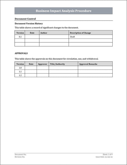 ISO 22301 Documentation Toolkit