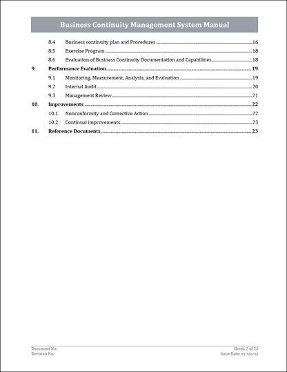 ISO 22301 Documentation Toolkit