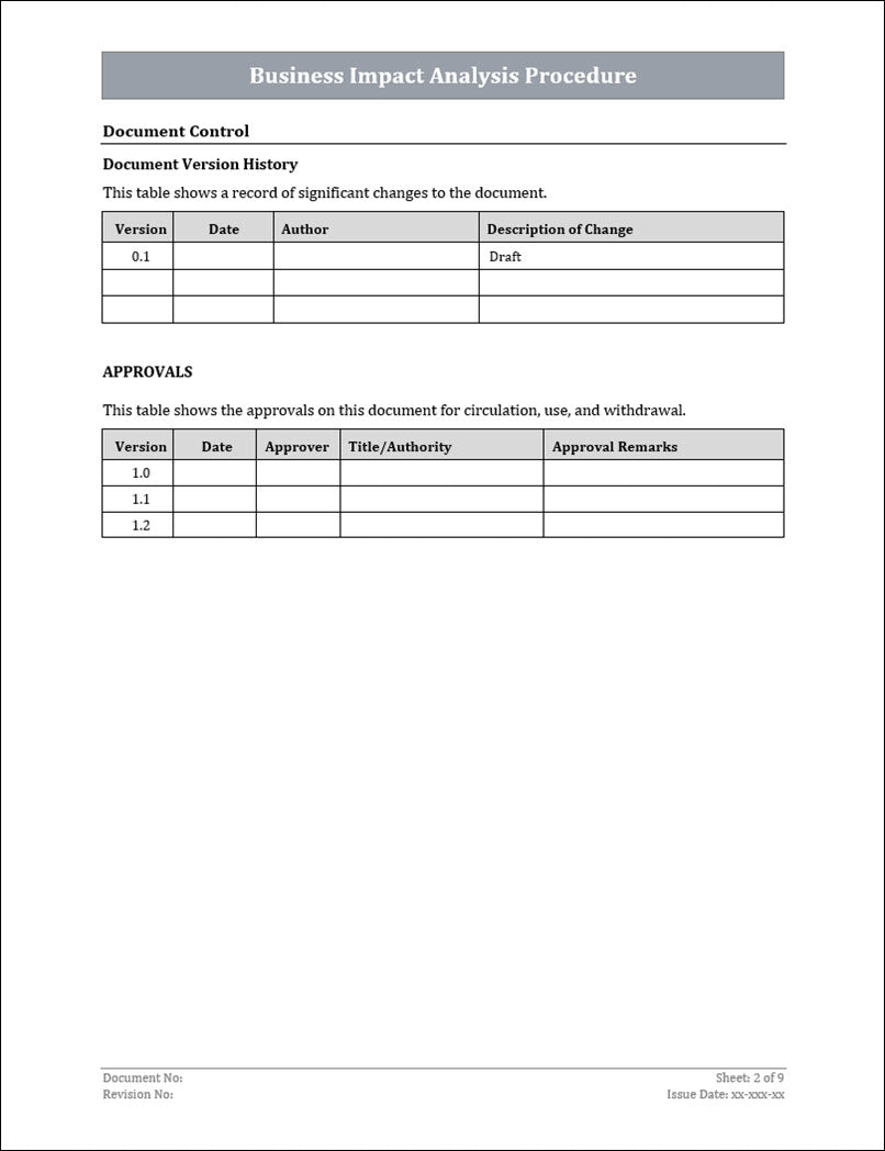 ISO 22301 Documentation Toolkit