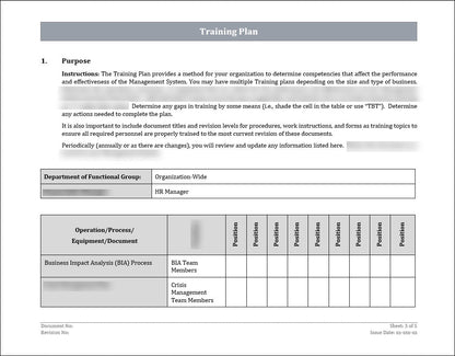 ISO 22301 Documentation Toolkit