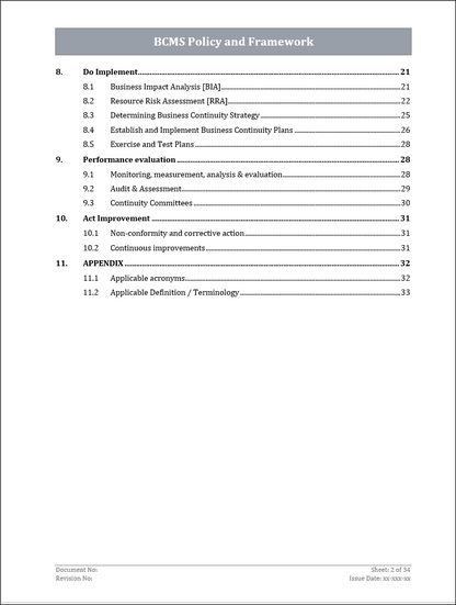 ISO 22301 Documentation Toolkit