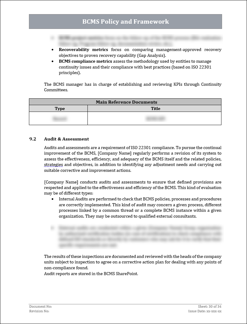 ISO 22301 Documentation Toolkit