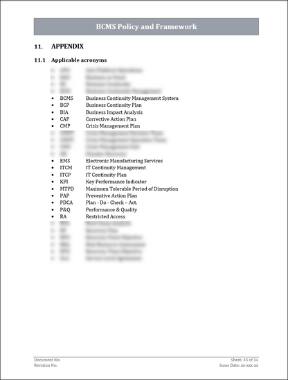 ISO 22301 Documentation Toolkit