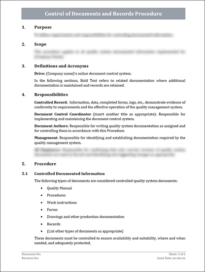 ISO 22301 Documentation Toolkit