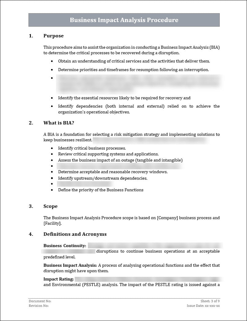 ISO 22301 Documentation Toolkit