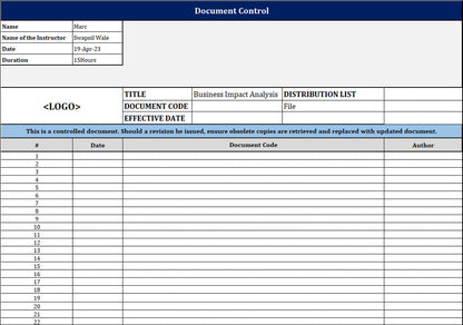 ISO 22301 Documentation Toolkit