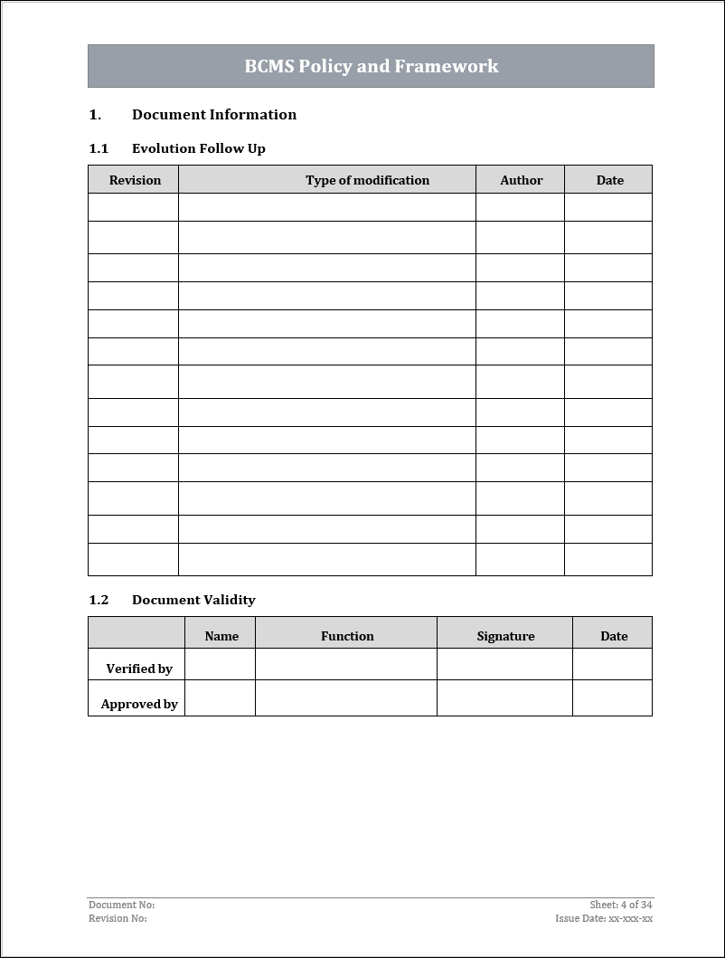 ISO 22301 Documentation Toolkit