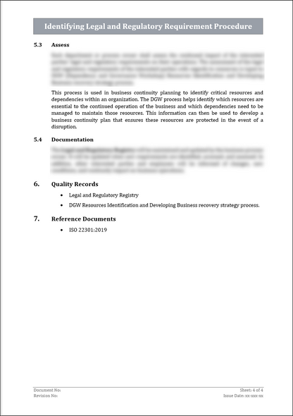 ISO 22301 Documentation Toolkit