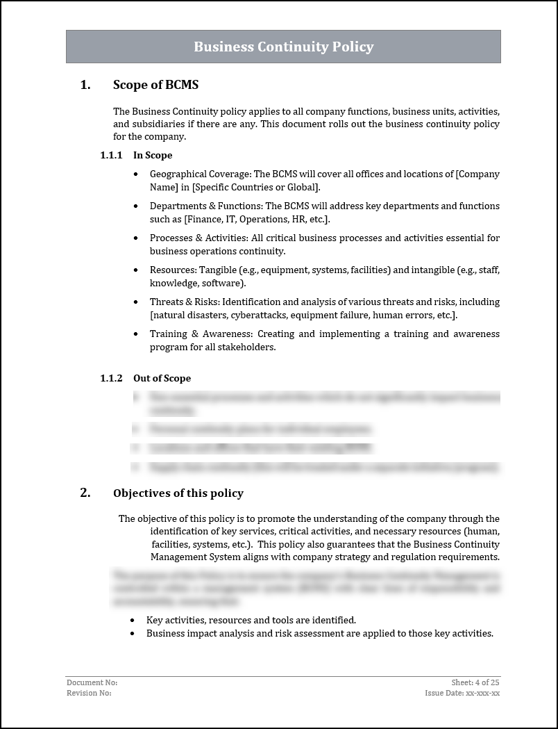 ISO 22301 Documentation Toolkit