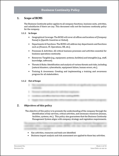 ISO 22301 Documentation Toolkit