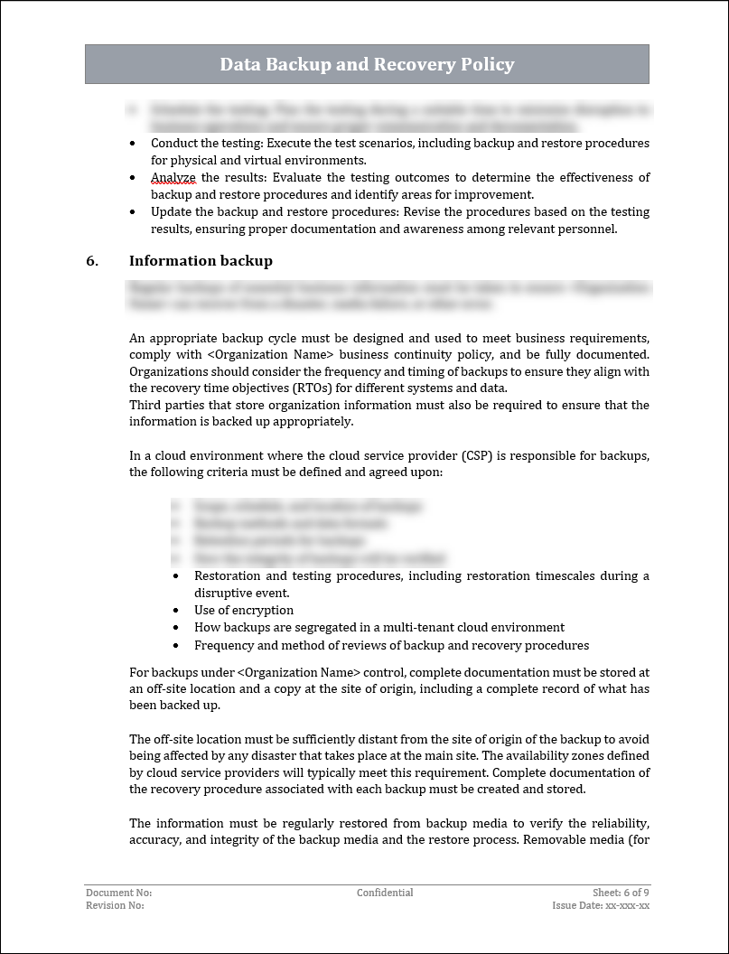 ISO 22301 Documentation Toolkit