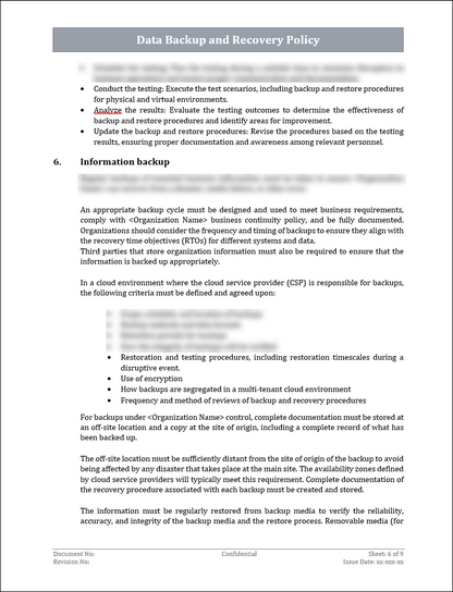 ISO 22301 Documentation Toolkit