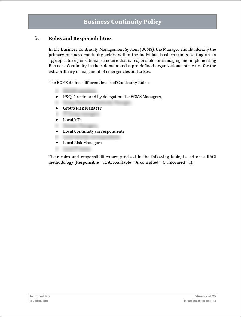 ISO 22301 Documentation Toolkit