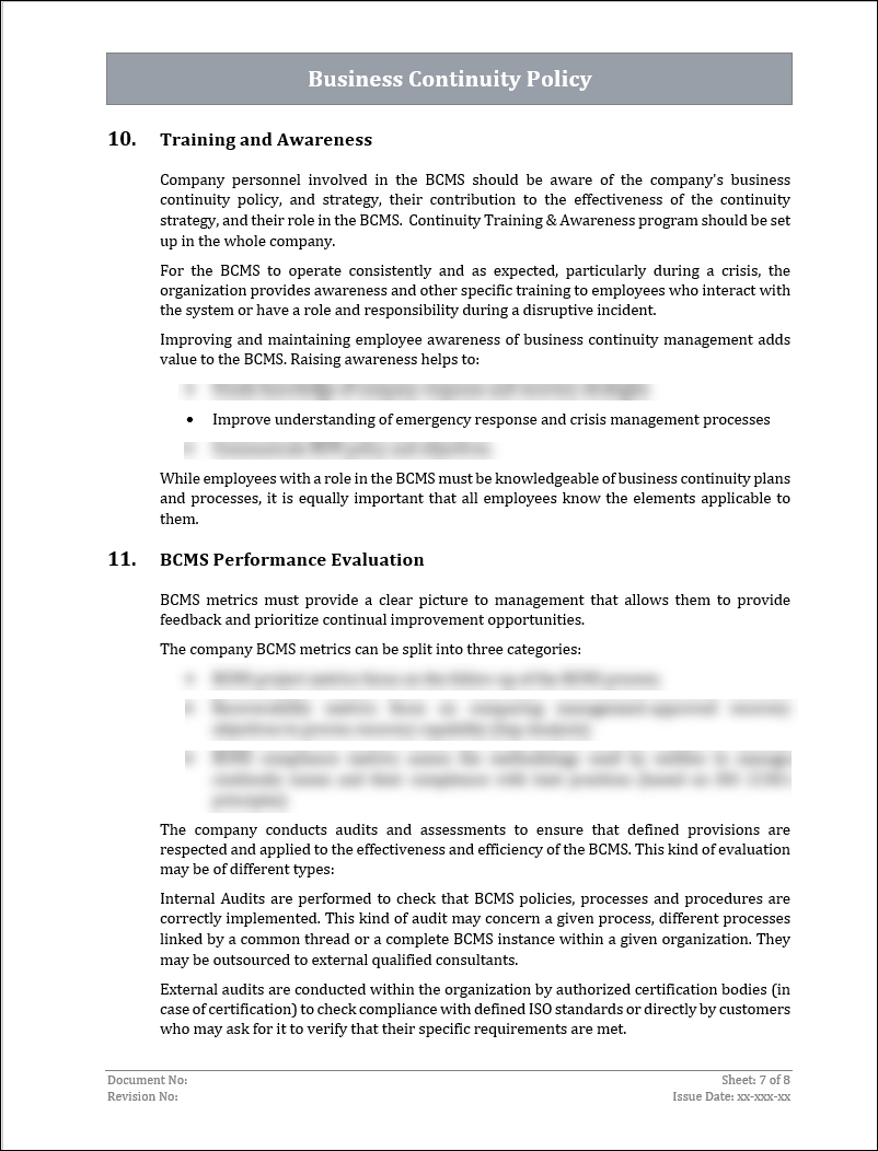 ISO 22301 Documentation Toolkit