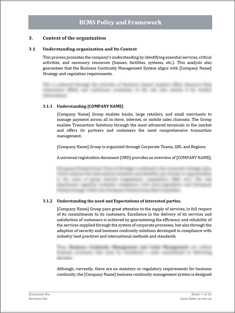 ISO 22301 Documentation Toolkit