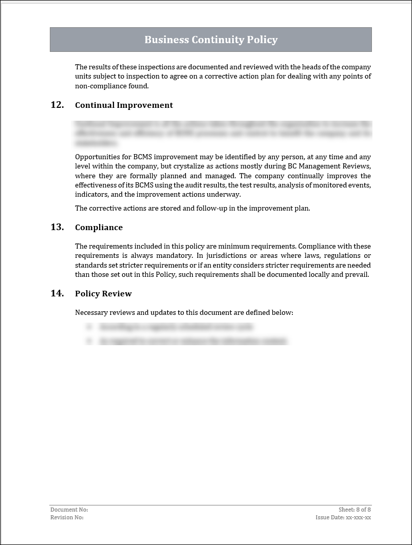 ISO 22301 Documentation Toolkit