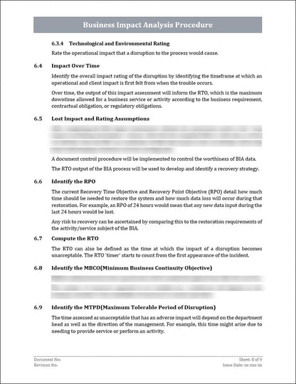 ISO 22301 Documentation Toolkit