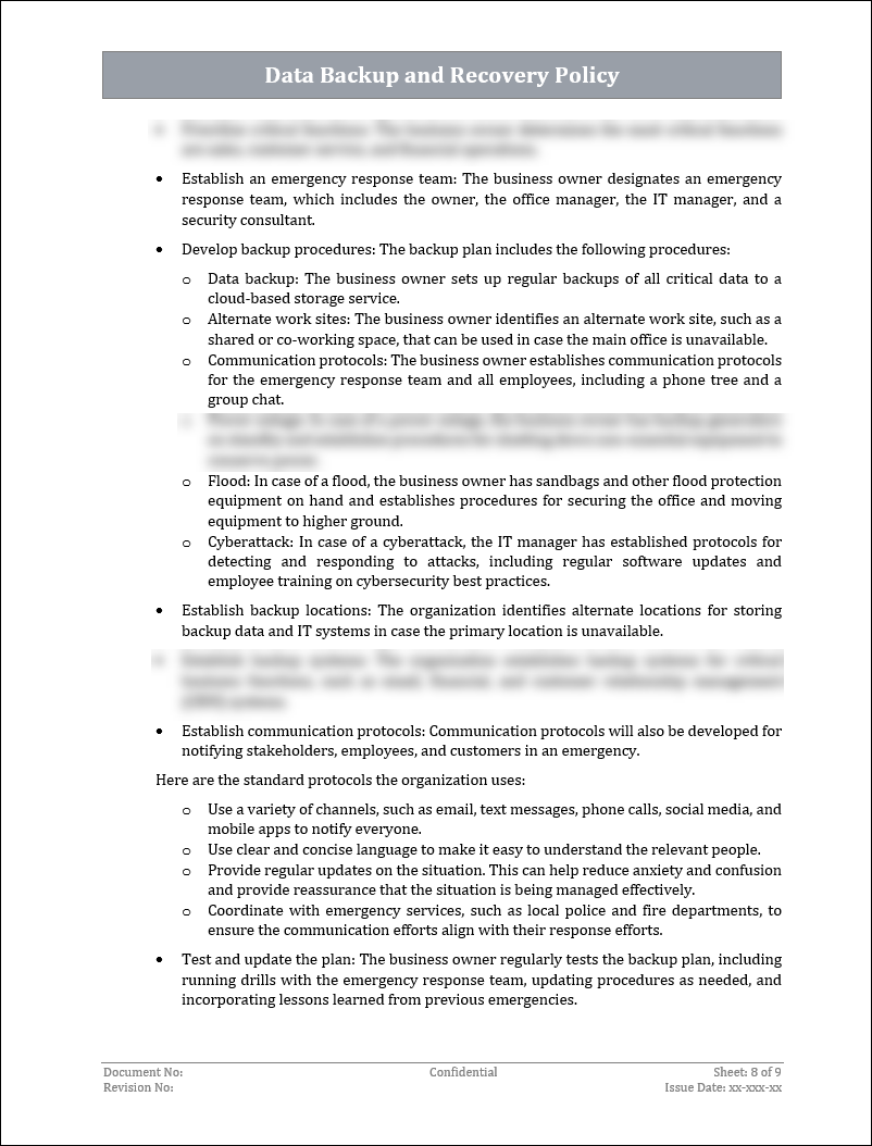 ISO 22301 Documentation Toolkit