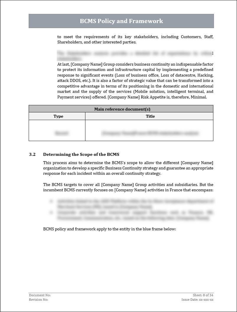 ISO 22301 Documentation Toolkit