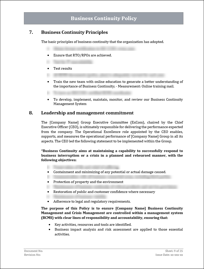ISO 22301 Documentation Toolkit