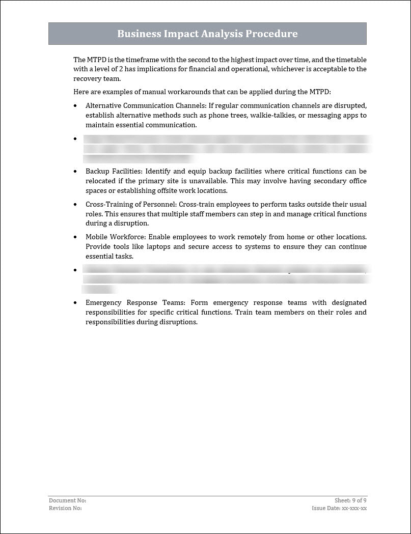 ISO 22301 Documentation Toolkit