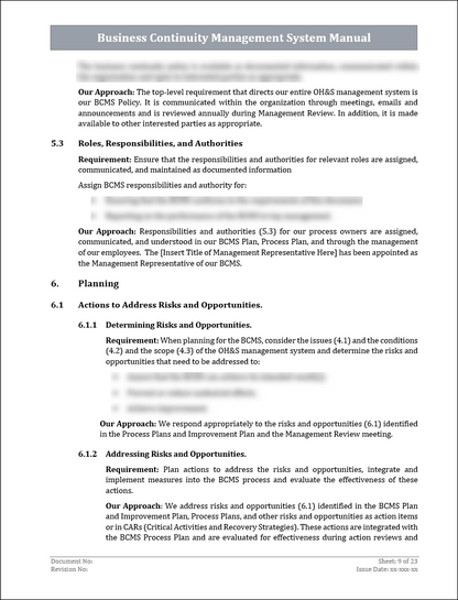 ISO 22301 Documentation Toolkit