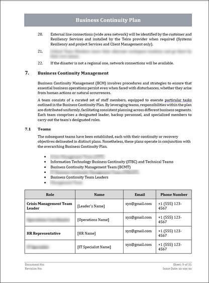 ISO 22301 Documentation Toolkit