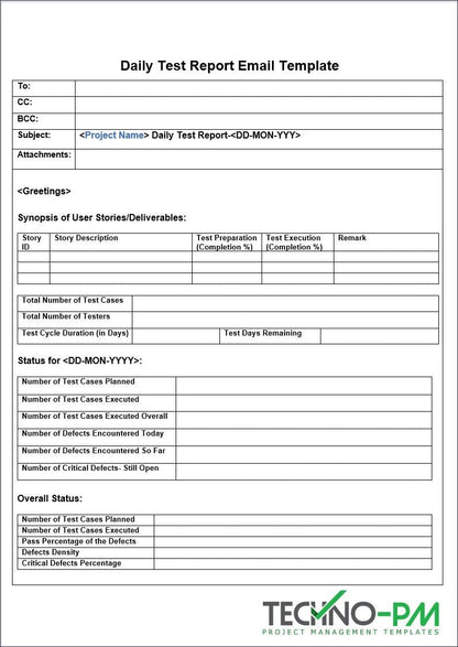 Daily Test Report Email Template 