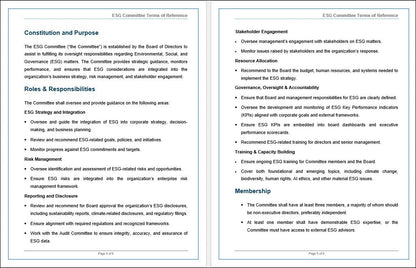 ESG Committee Terms of Reference 