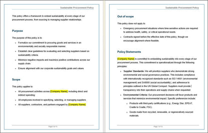 Sustainable Procurement Policy